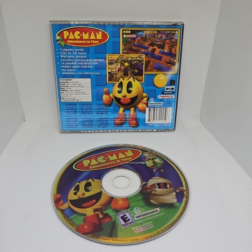 Pac-Man Adventures In Time (2001, Windows 95 98 PC CD-ROM, Namco)
